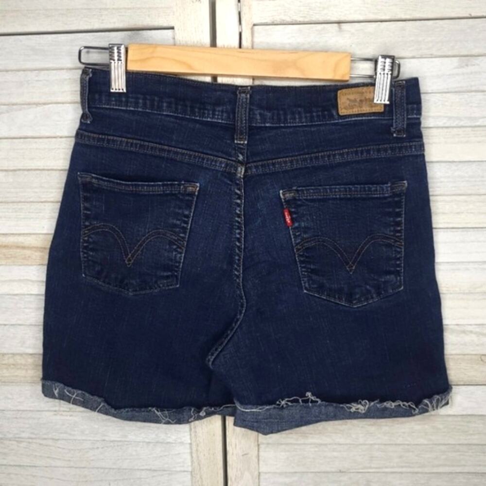 💛3/$15 Levi's Cut Off 512 Slim Dark Denim Shorts 6 Regular Stretchy